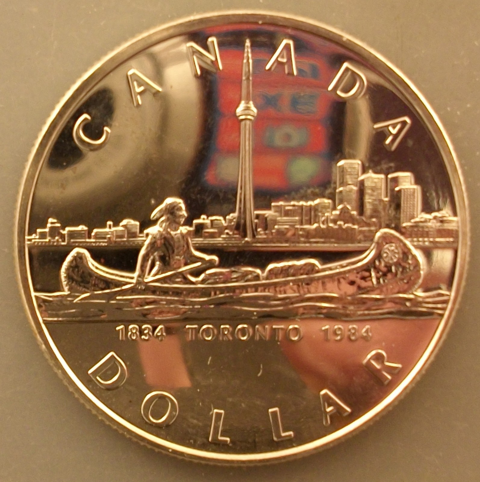 1984 Canada Toronto Silver Proof Dollar Coin, .500 Silver