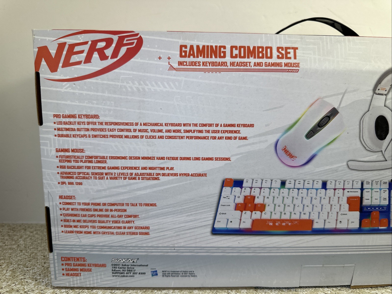 NERF PC Gaming Combo Set Includes Keyboard, Headset & Mouse Brand New Sealed