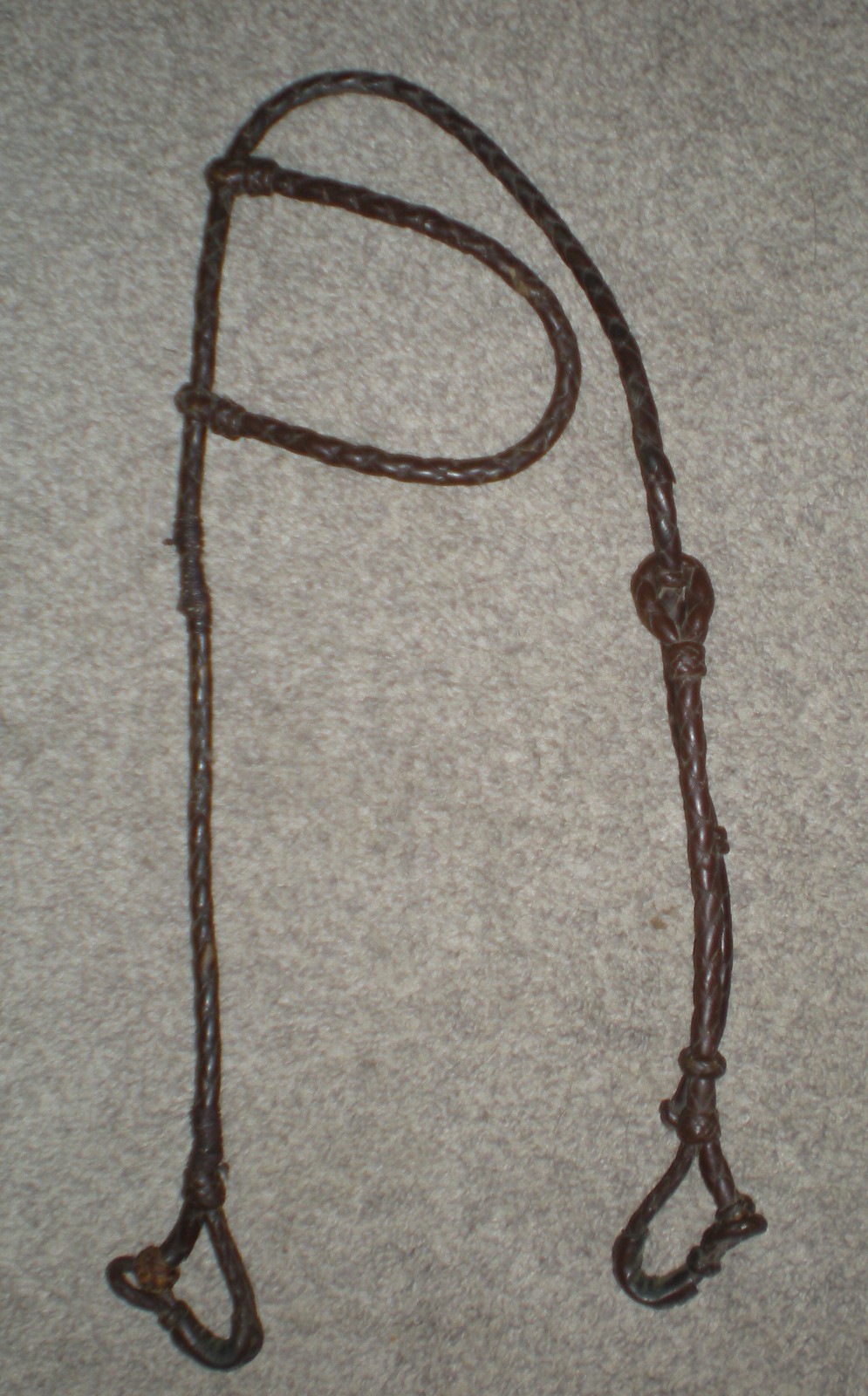 Vintage Buckaroo Vaquero Braided Slide Ear Western Horse Headstall Bridle