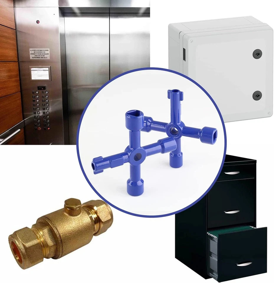 3pcs 4way Multifunctional Utilities Key Electric Cabinet Keys Triangle Square Wr