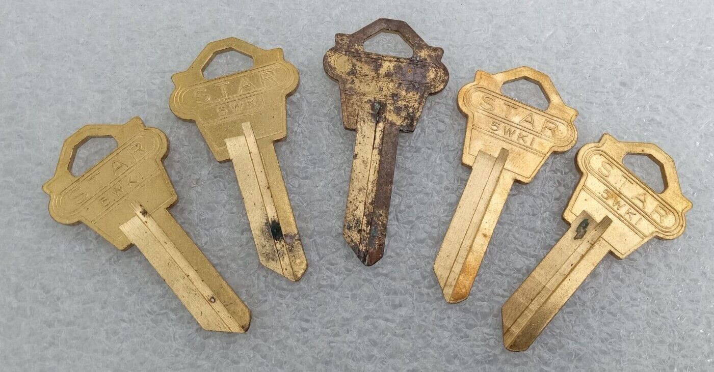 Star 5WK1  BRASS  Key Blanks   Set of 5                                 bin [x1]