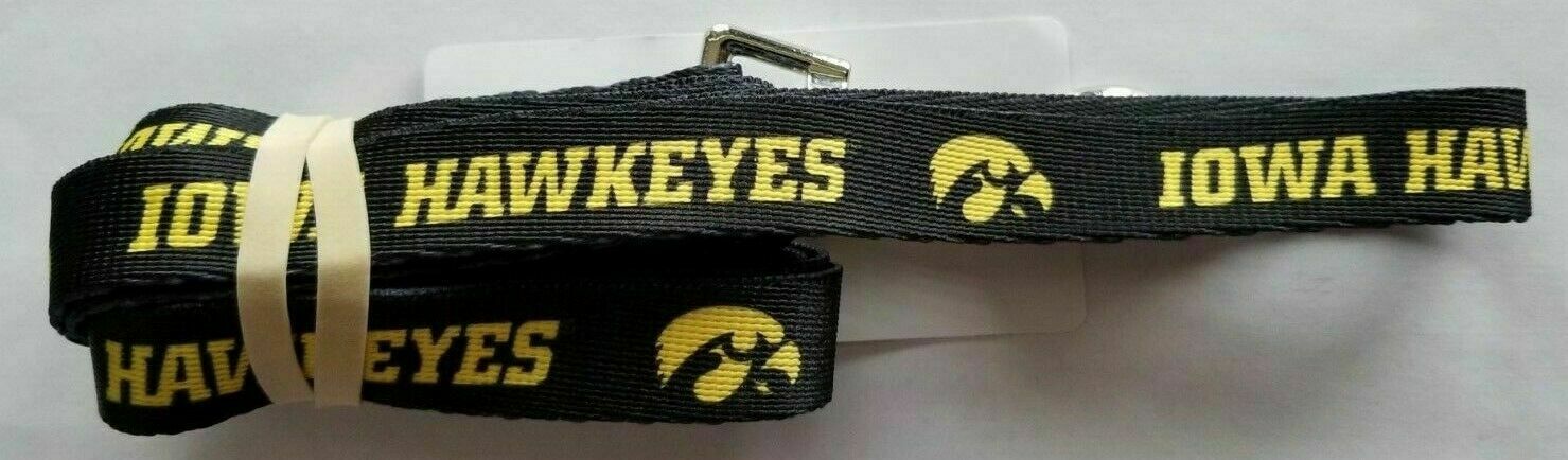 NEW IOWA HAWKEYES DOG CAT 6FT NYLON LEASH LEAD MEDIUM