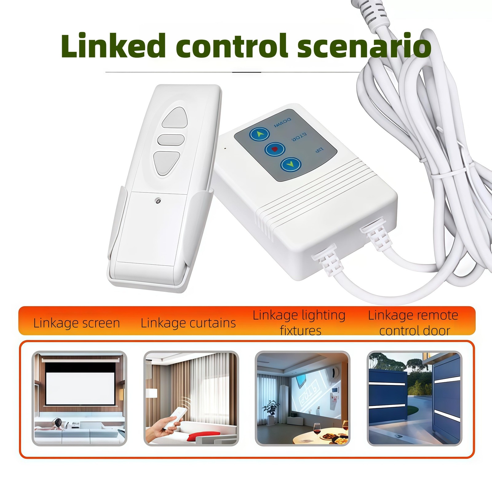315MHz Wireless Remote Control Kit Projector Screen Electric Curtains White