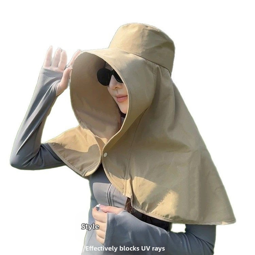 For Women's UPF50+ Summer Hat with Neck Foldable Wide Brim Sun Protection