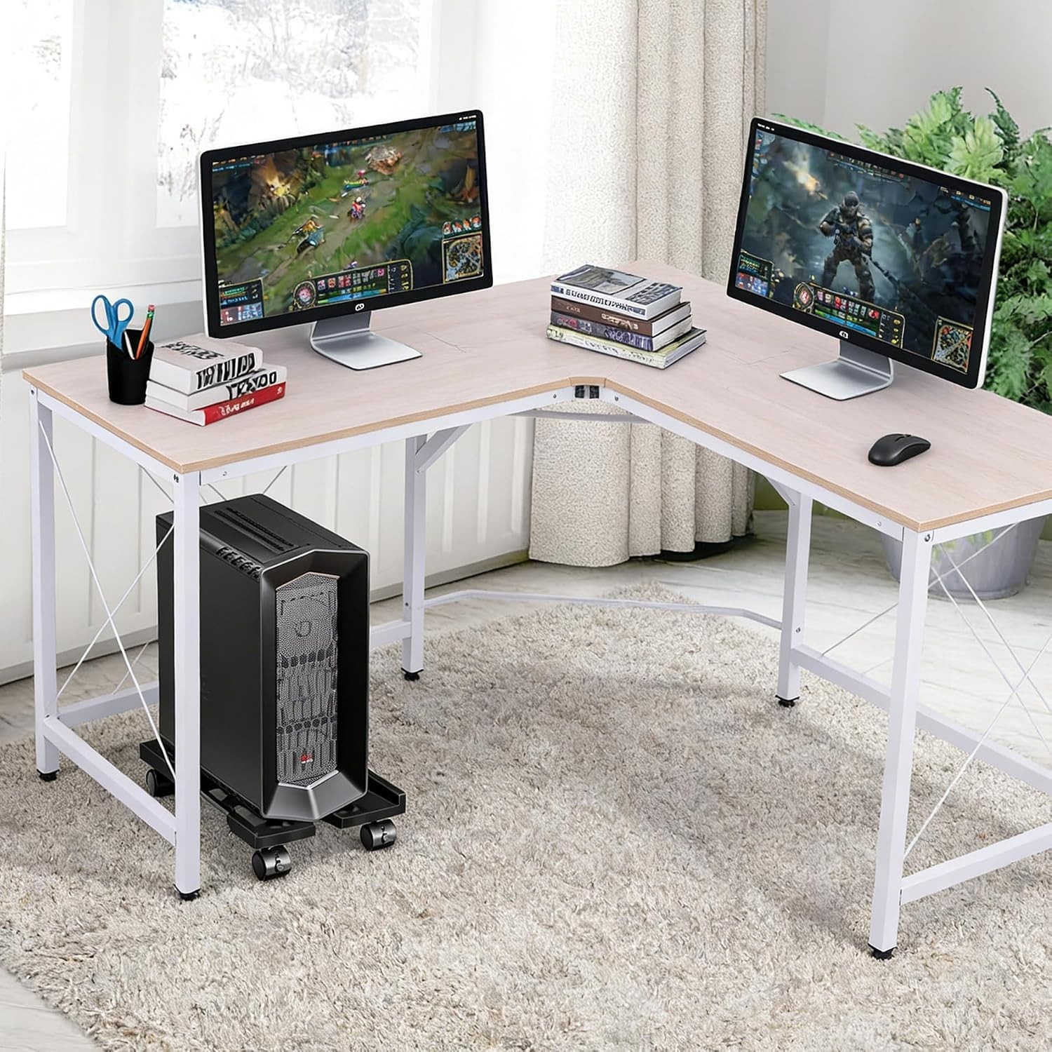 Pc Stand for Floor, Adjustable Computer Tower Stand for Carpet,Mobile CPU Stand