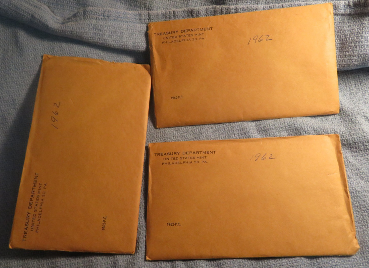 3 - 1962 Proof Sets Original Envelope Silver US Mint Set Philadelphia