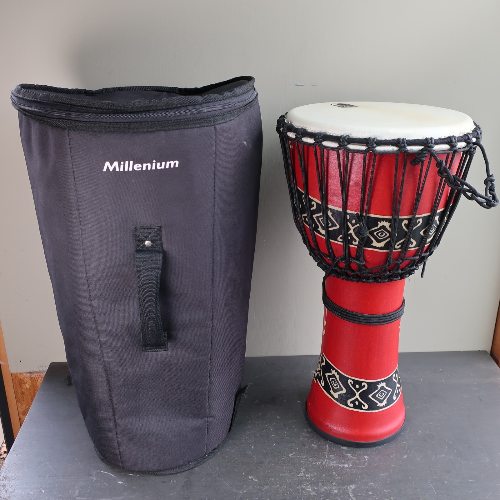 12" Toca Percussion Fibreglass Djembe in Case