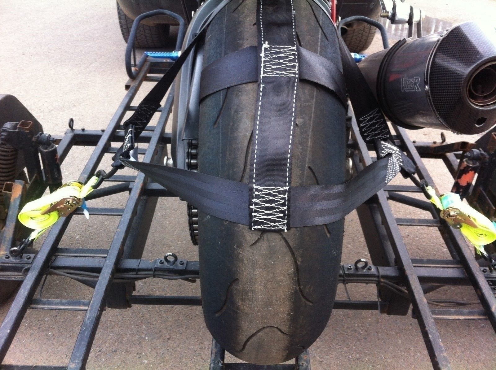 Motorbike Secure Transport,Tie-Down Rear Wheel Strap Strong Polyester webbing