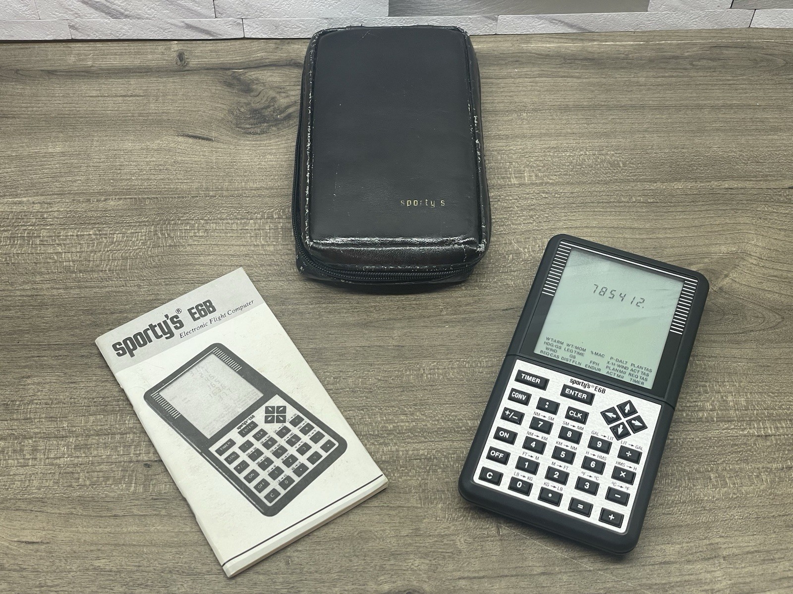 Sportys E6B Electronic Flight Computer w Case & Manual Tested WORKS *READ