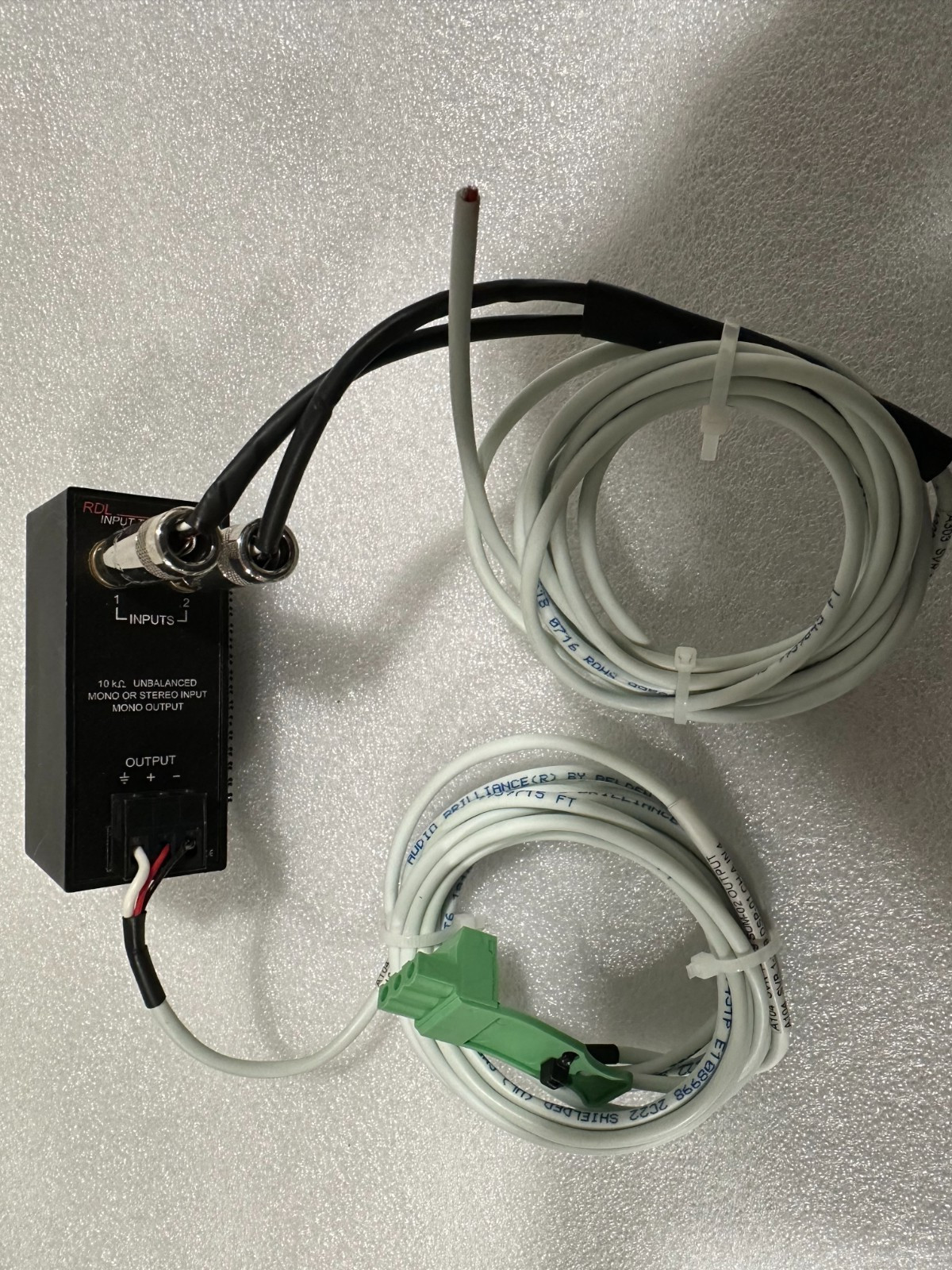 RDL TX-J2 INPUT TRANSFORMERS Mono or Stereo Input / Mono Output With Cable