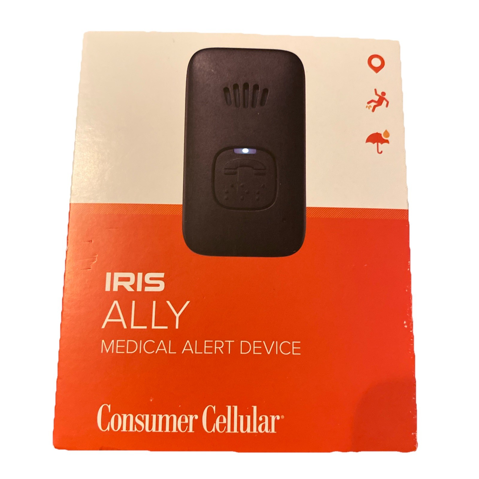 Consumer Cellular Iris Ally Medical Alert Device  USED  w/Charging Dock, bk