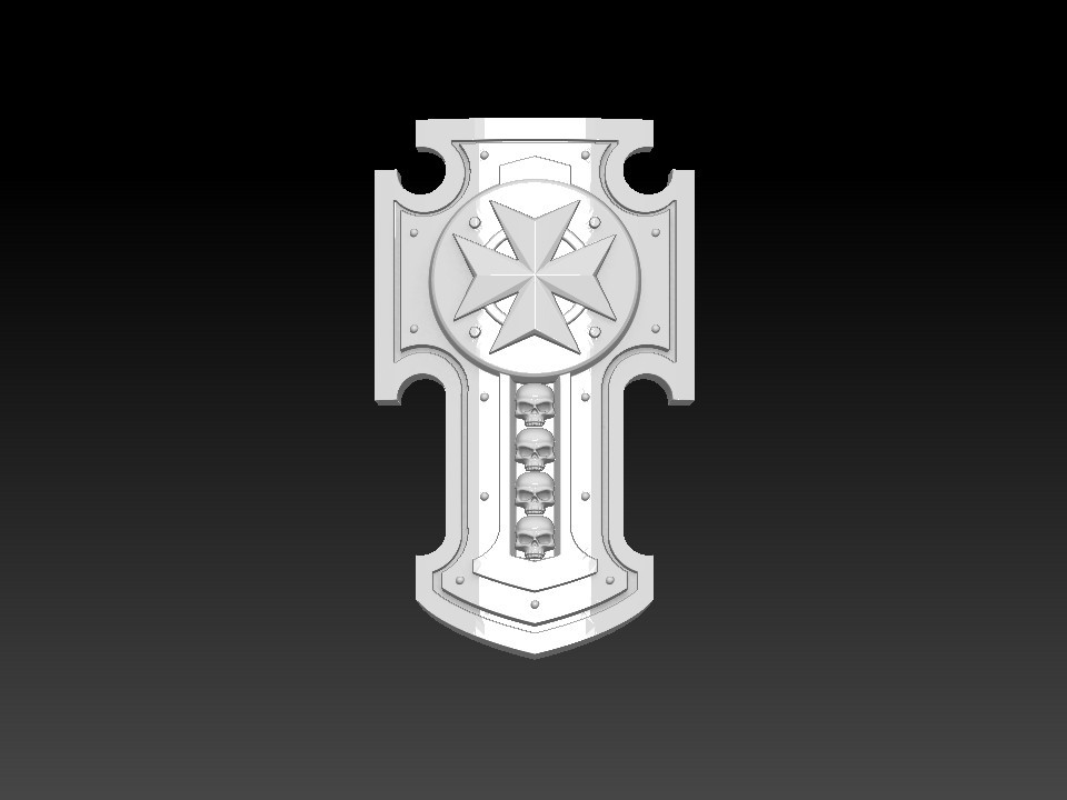 Exterminator Tower Shield Cross Skull - compatible with 40k terminator Storm
