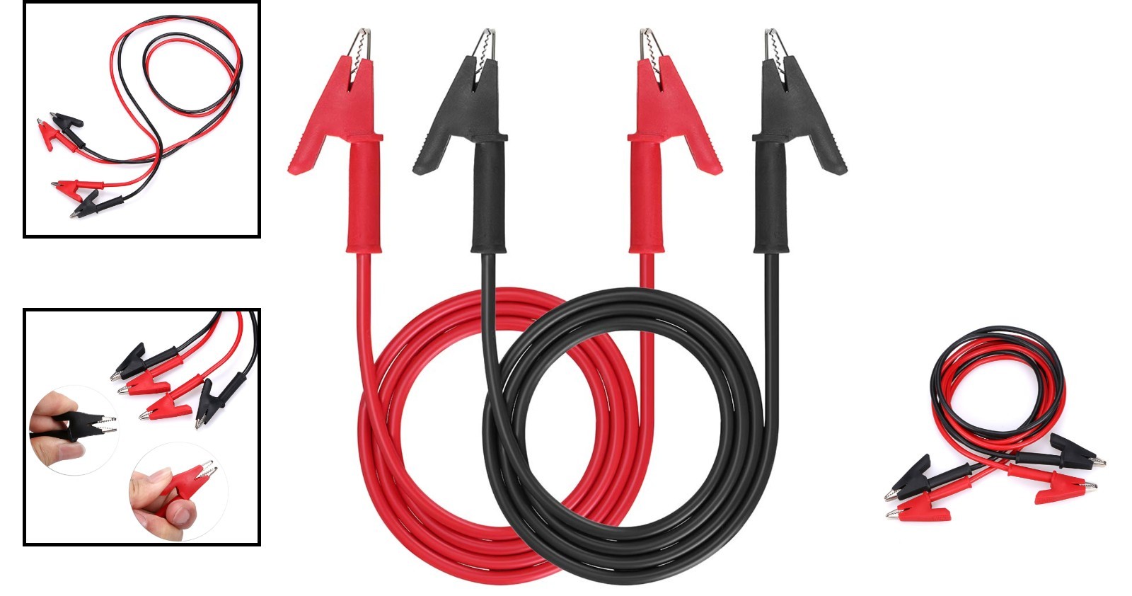 Versatile Dual Ended 3.3ft Alligator Clips - 15A Copper Lead Cables for Testing