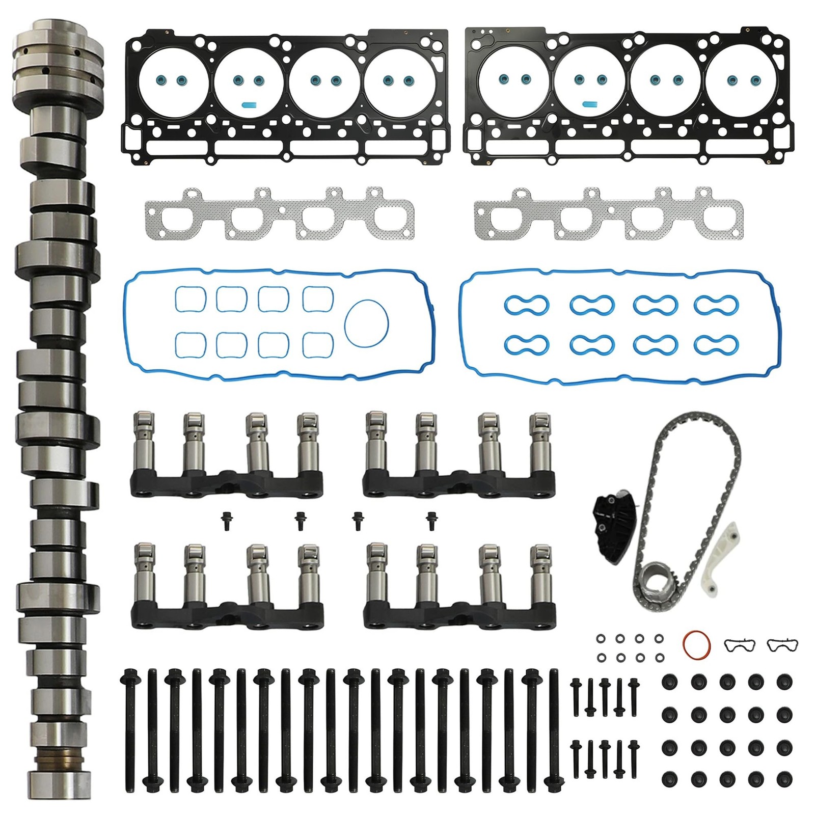 6.4 Hemi NON MDS Camshaft Lifters Kit with Head Gasket Set & 9-0750S Timing C...