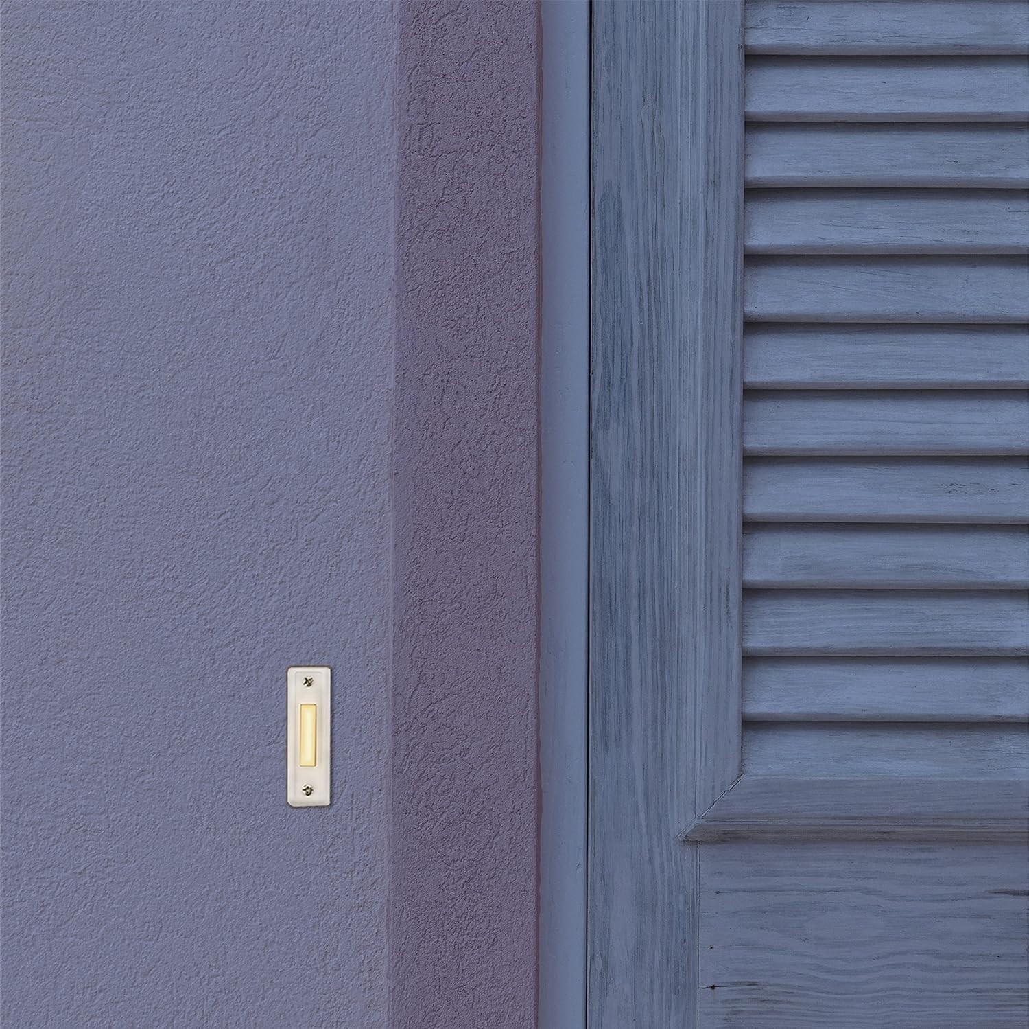 Durable Rectangular Lighted Doorbell Button - Easy Wall Mount Solution in White