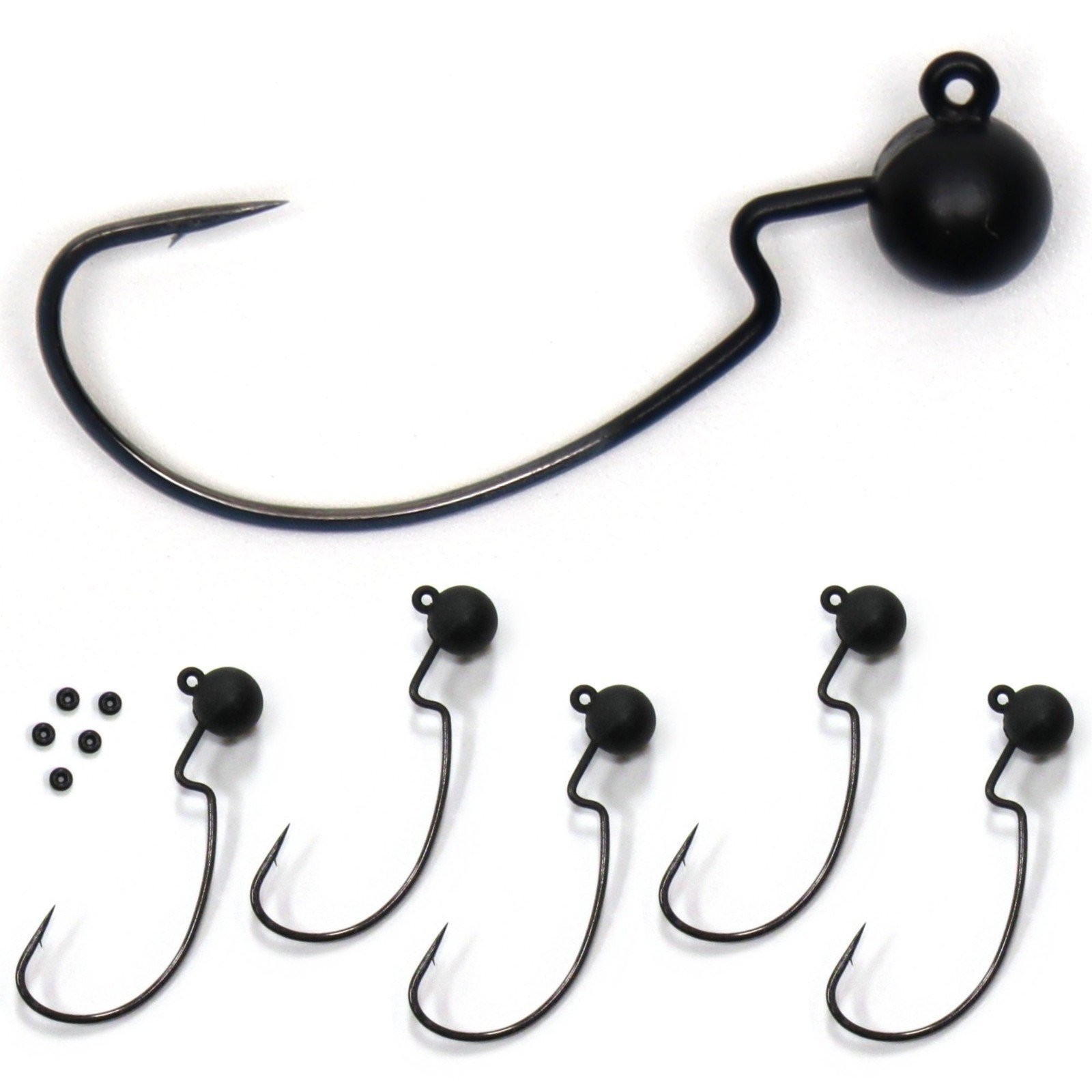 Harmony Fishing - Tungsten Offset Weedless Ned Rig Jigheads (5 Pack)