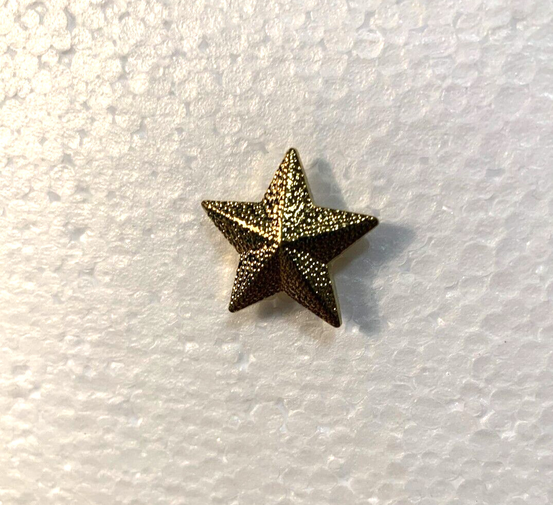 Gold Star Metal Chenille Letter Insignia 7/8" Butterfly Clutch High School