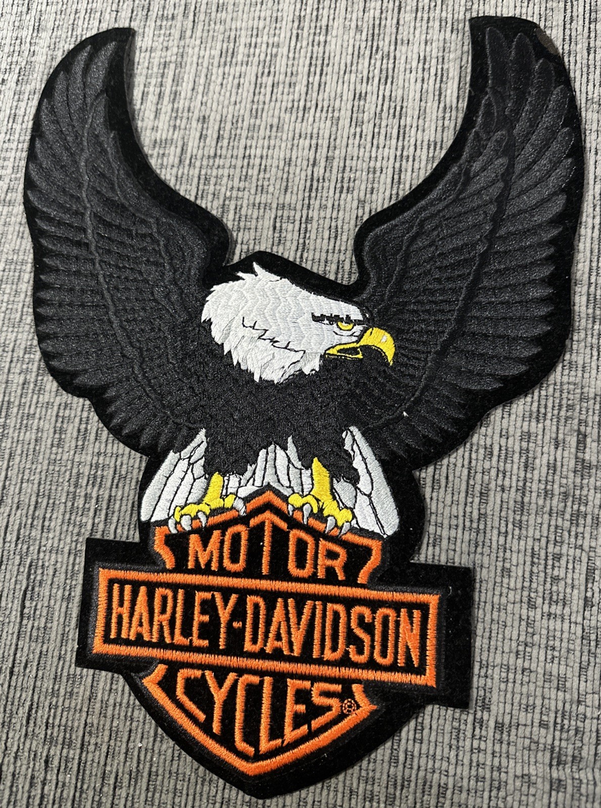 Harley Davidson Bar & Shield Upwing Eagle Logo Iron/Sew-on Emblem Patch 14"