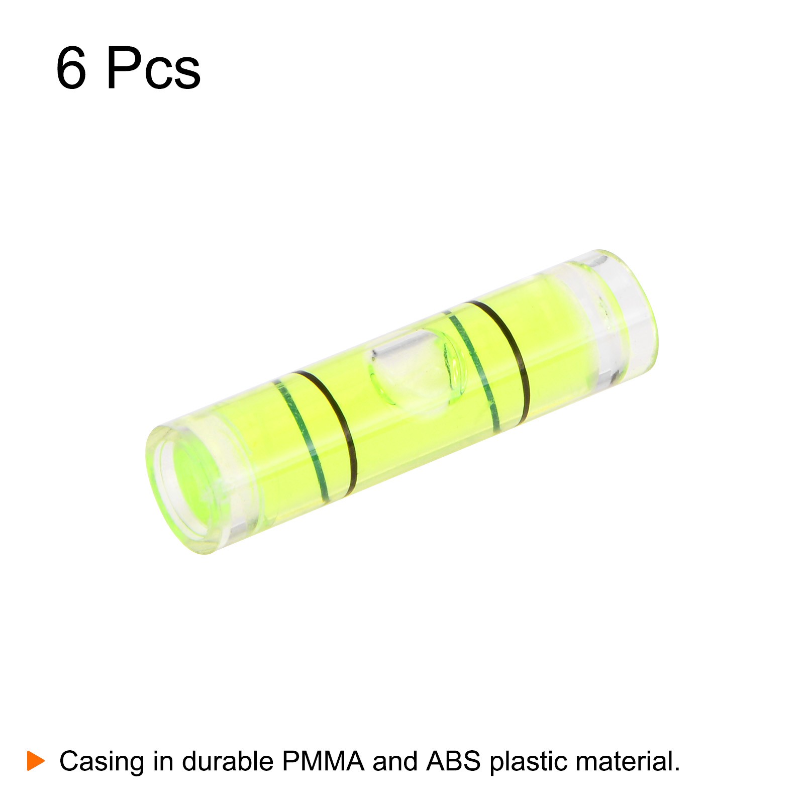 6pcs Small Cylindrical Bubble Level Vials 6.5x25.5mm Levels Measuring Tools