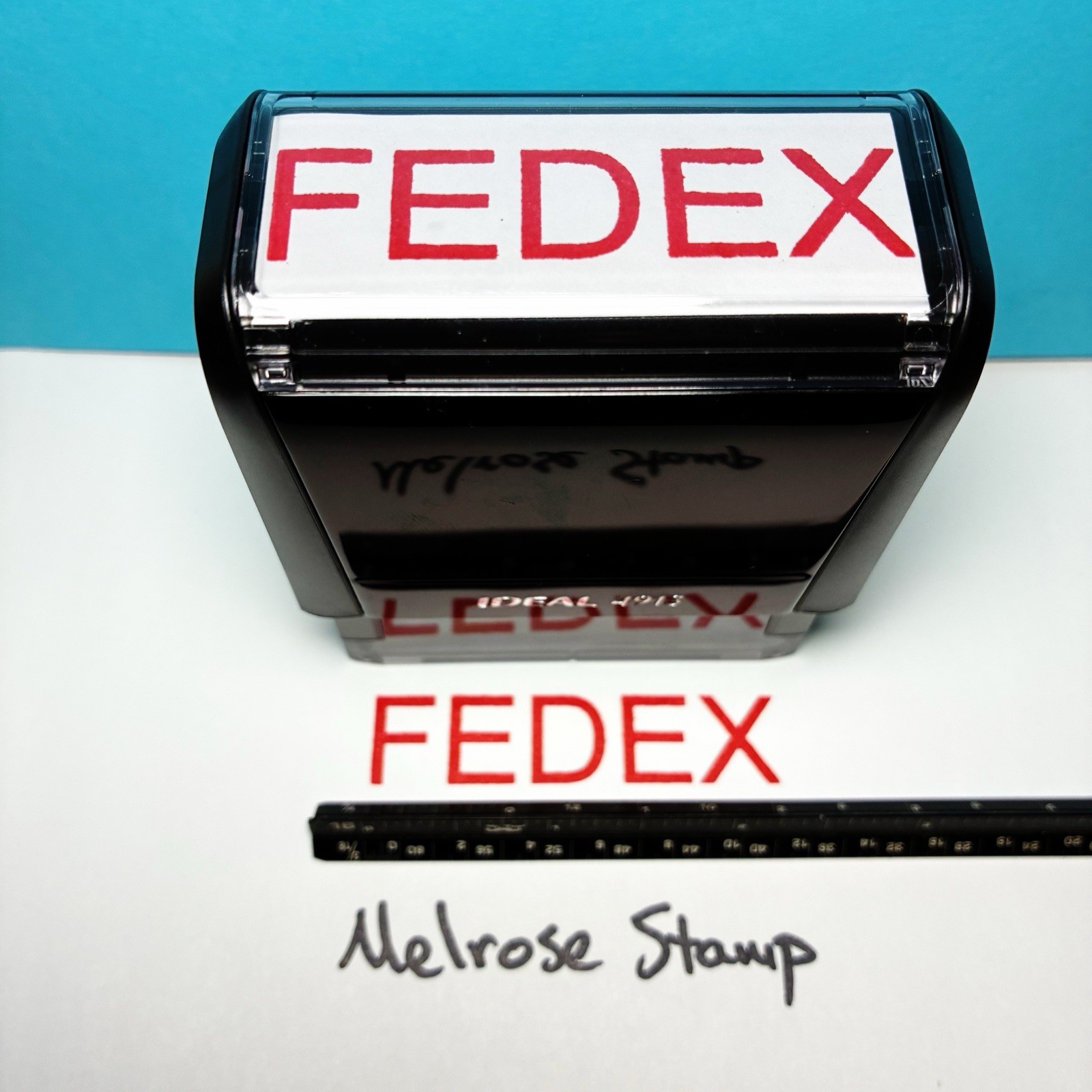FEDEX Rubber Stamp Red Ink Self Inking Ideal 4913