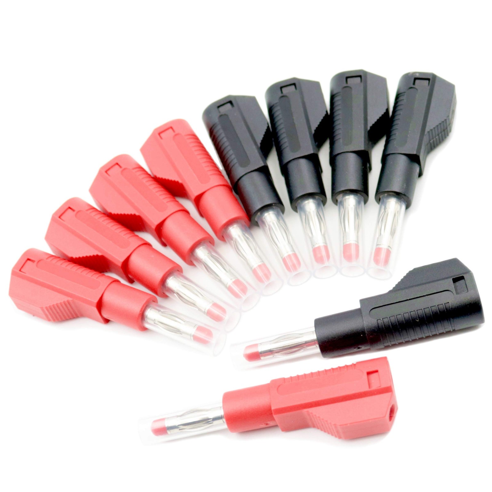 10Sets Retractable Sheath 4Mm Banana Plug Connectors Stackable Wire Solder Multi