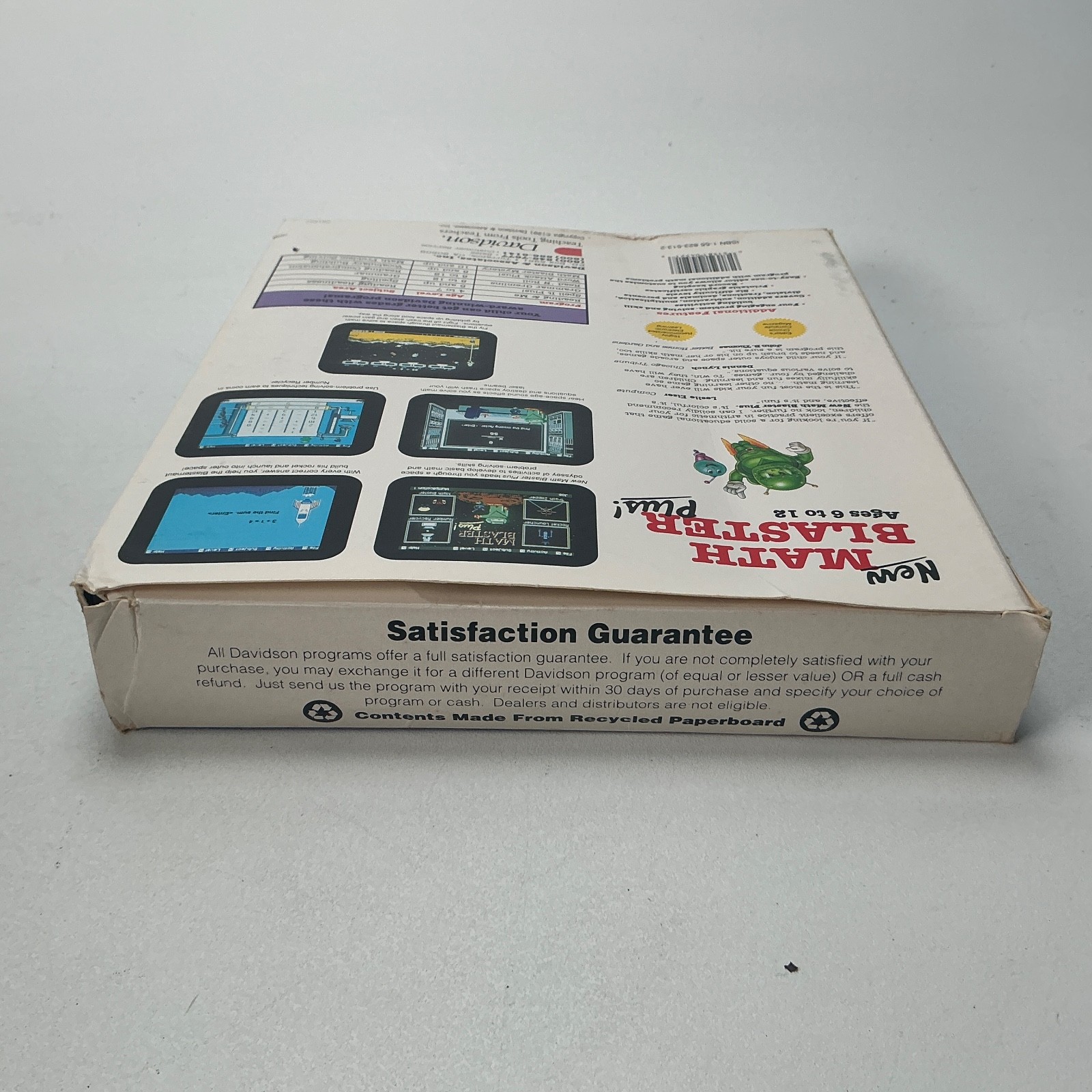 Math Blaster Plus Vintage Computer Software by Davidson for IBM/Tandy Campatible