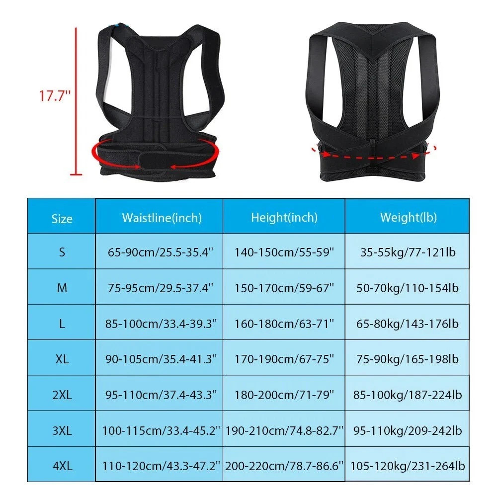 Back Brace Posture Corrector Women Men Shoulder Straightener Adjustable Support