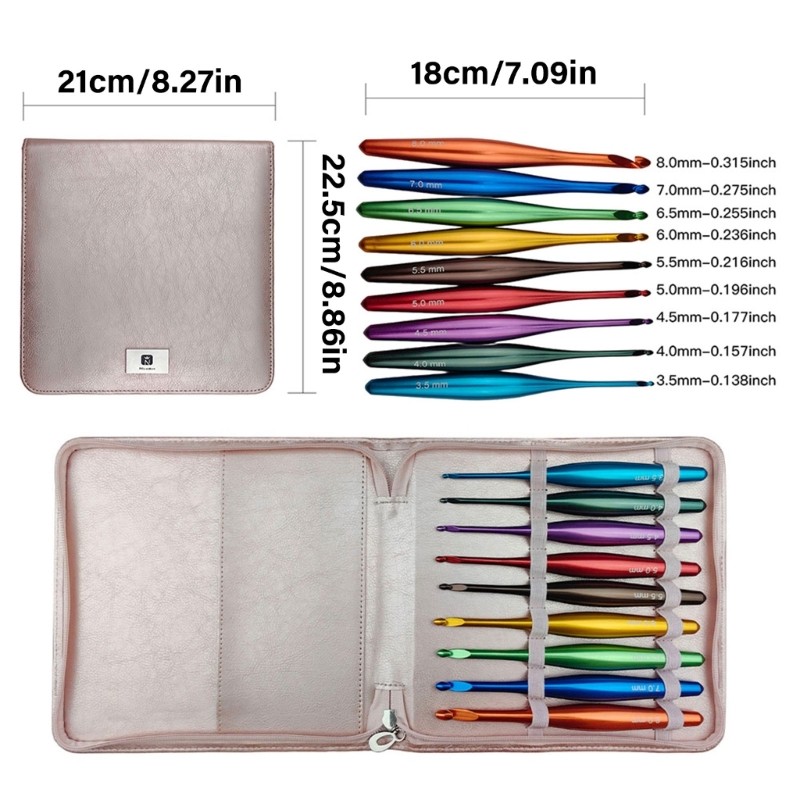 9 Pcs Crochet Hook Set Knitting Needle Practical Crochet Needle for Handicrafts