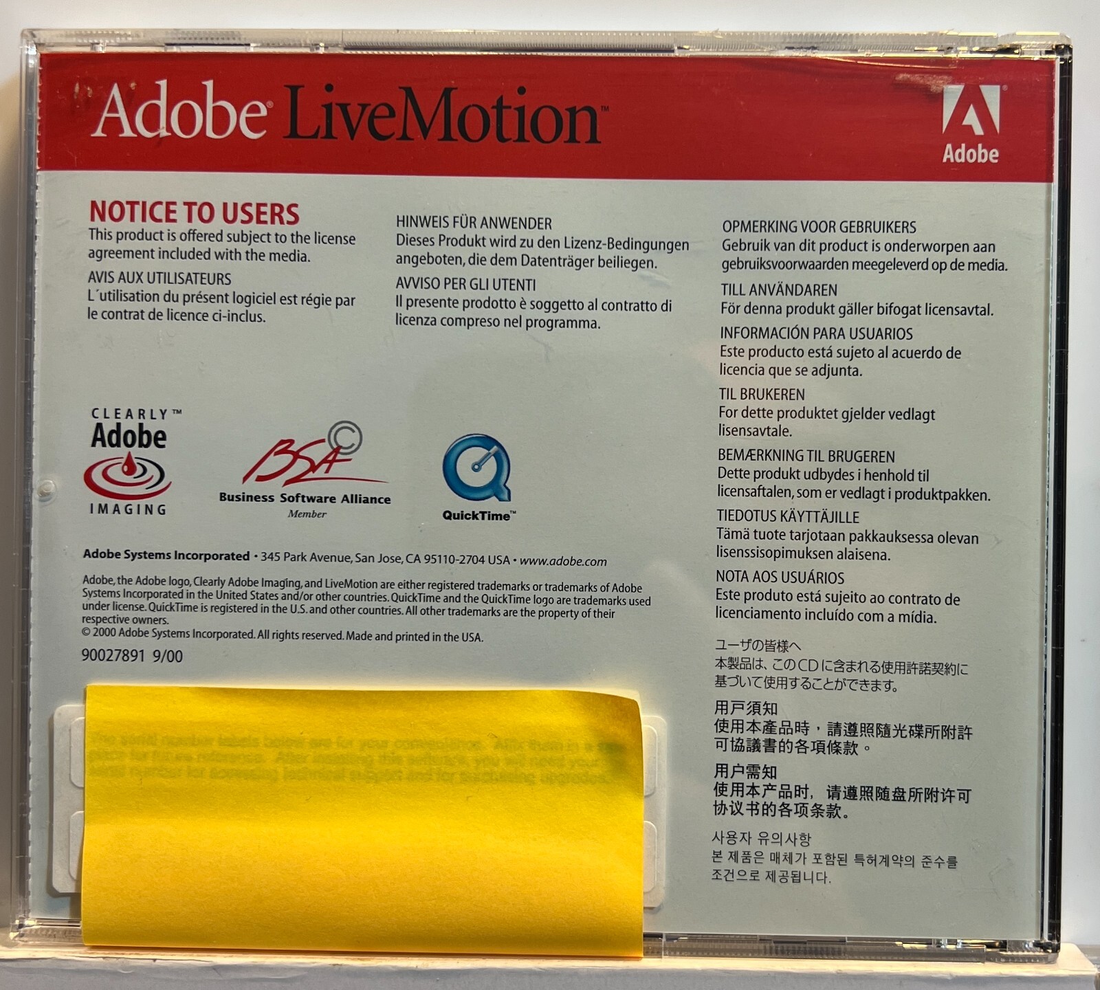 Adobe Live Motion PC Software 2000 Windows Mac With Serial Number
