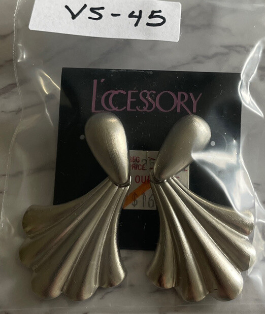 Vintage Silver Tone Pierced Earrings VS-45