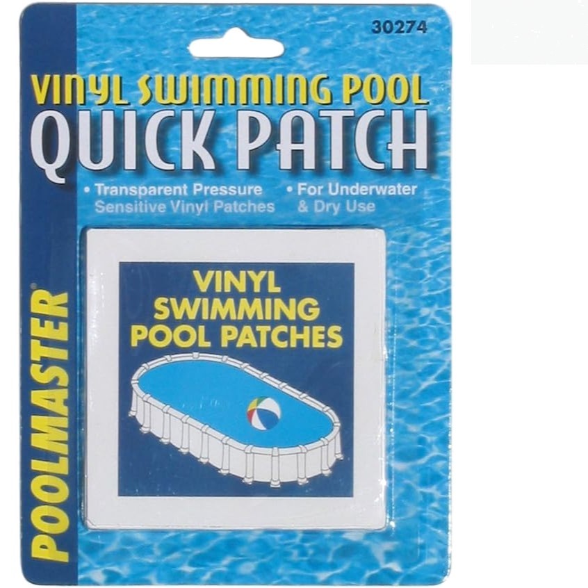 30274 Compact Vinyl Pool Repair Patches - 5 Waterproof Self-Adhesive Squares