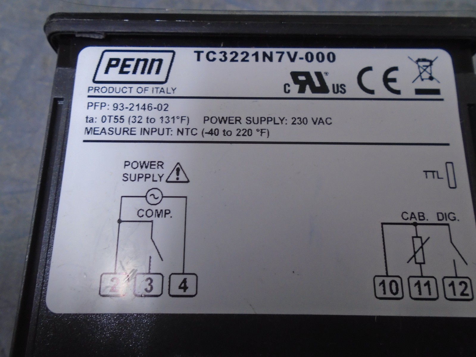 Penn TC3221N7V-000 Temperature Controller NEW