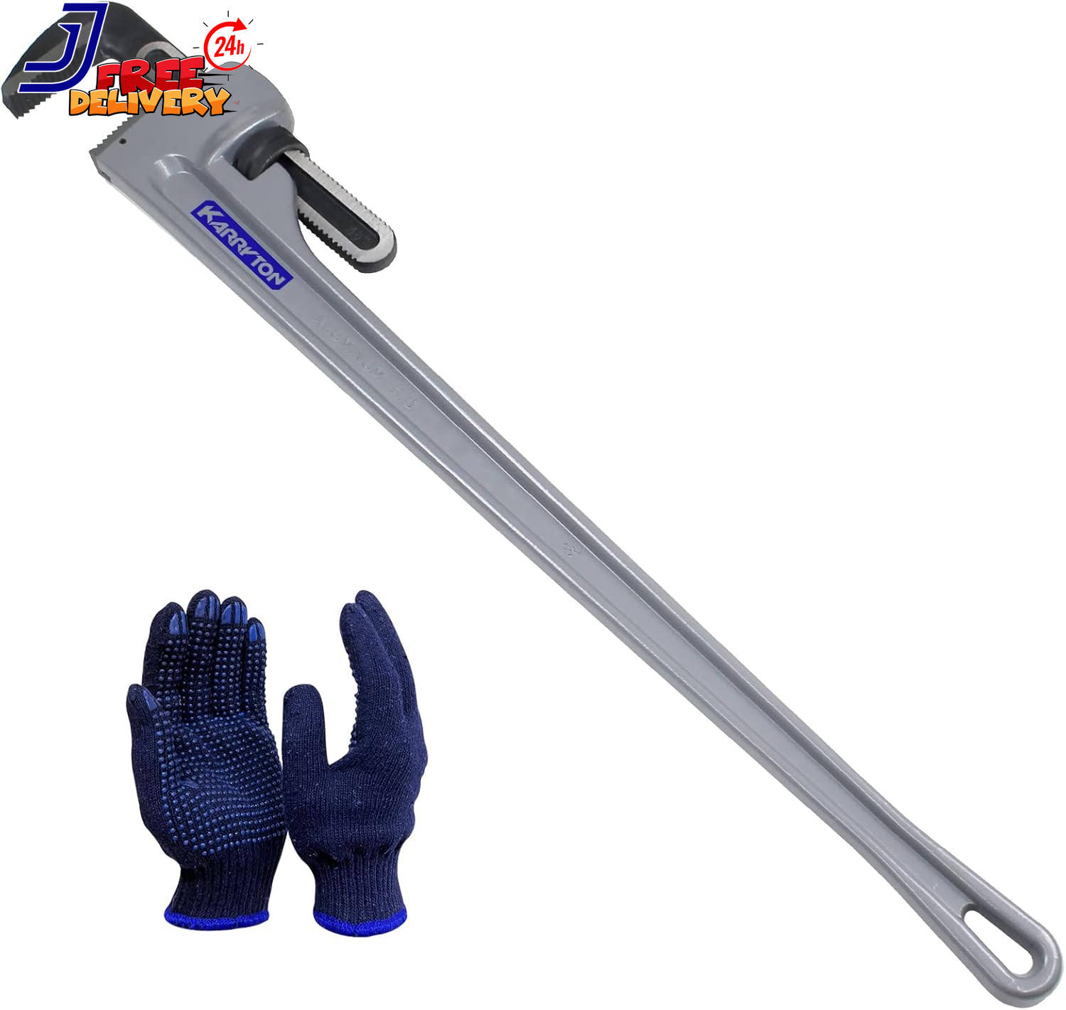 48 Inch Aluminum Pipe Wrench 8"/200mm Adjustable Jaw Capacity Heavy Duty Straigh