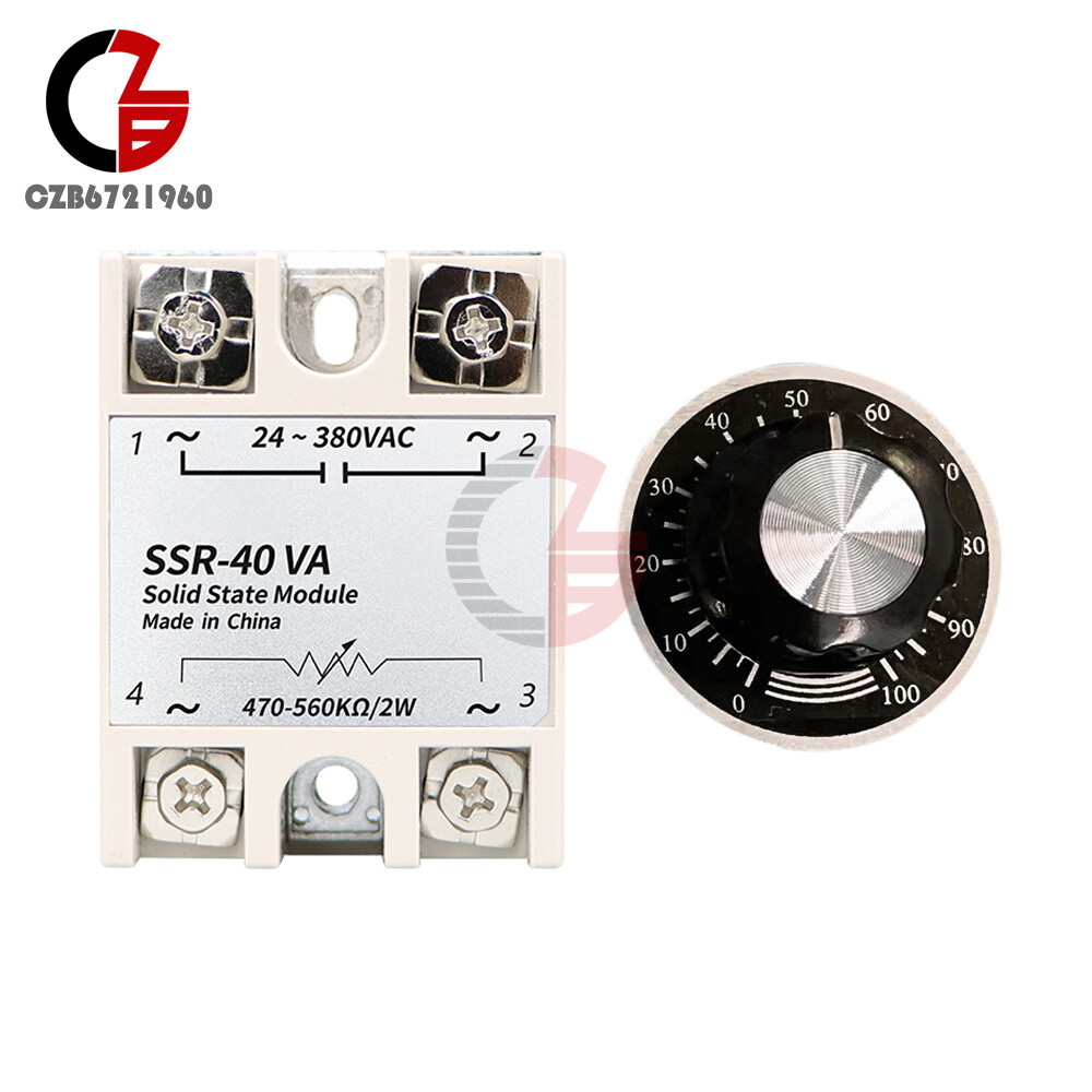 Solid State Relay Module with Knob Dial SSR-10VA SSR-25VA 40VA 60VA 80VA 100VA