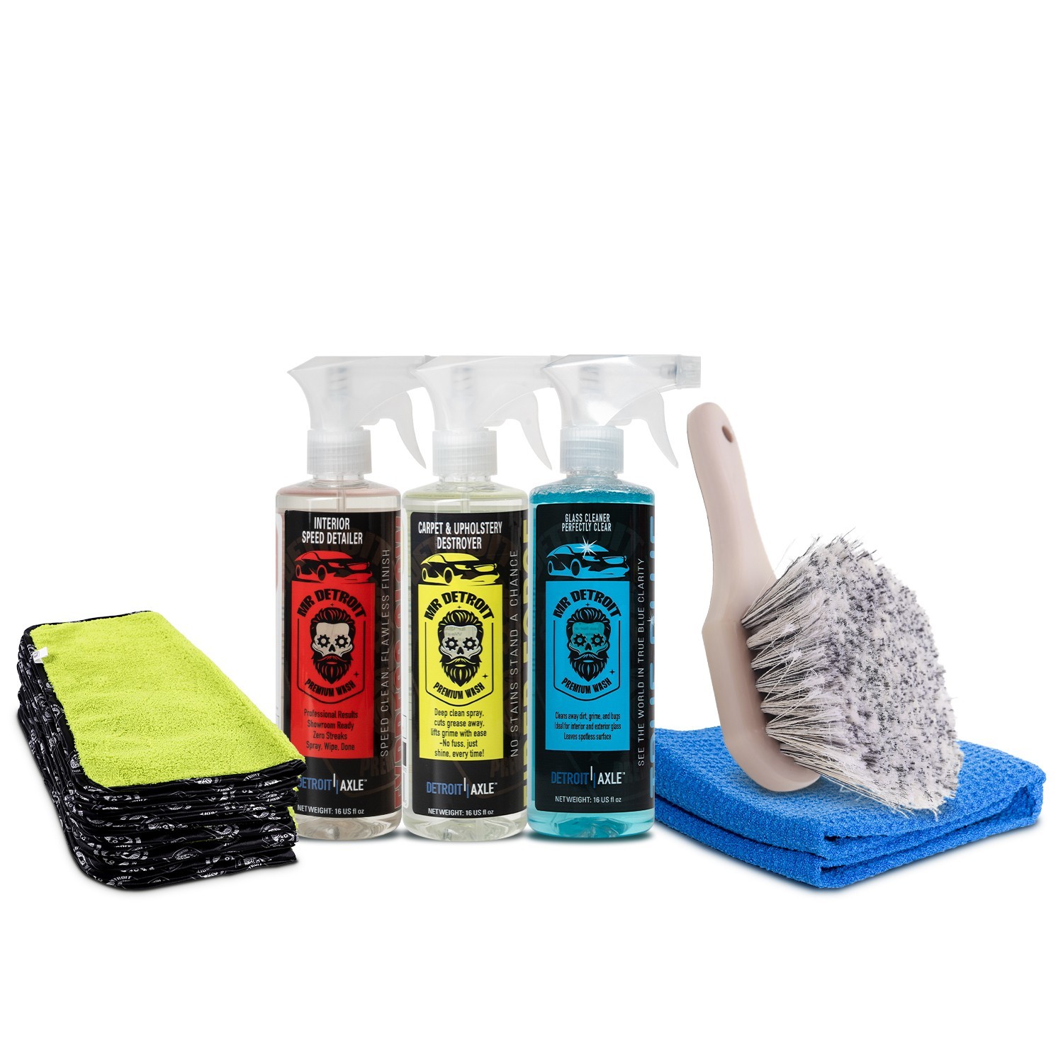 Mr. Detroit - 6pc Glass, Interior, Carpet and Upholstery Detailing Kit