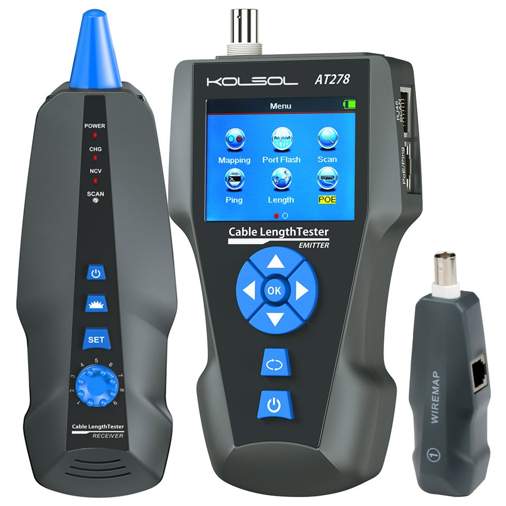 Network Cable Metal Tester TDR Multi-functional Tracker RJ45 RJ11 BNC PING POE
