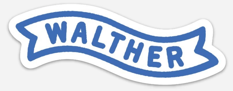 Walther Custom Logo Die Cut Magnet for Fridge or Toolbox Firearms Gun