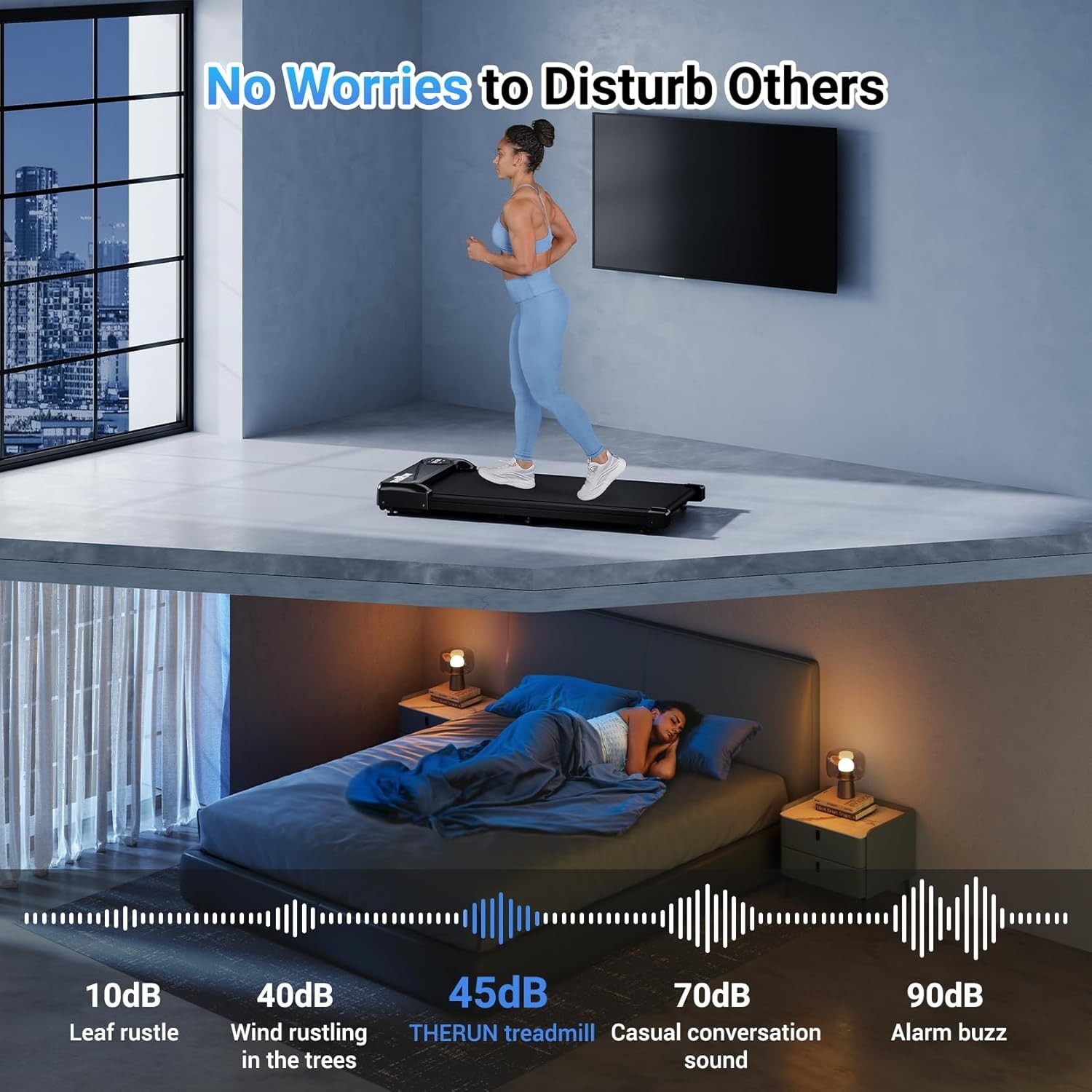 Compact Walking Pad Treadmill with Shock Absorption - 3.8 MPH Max Speed