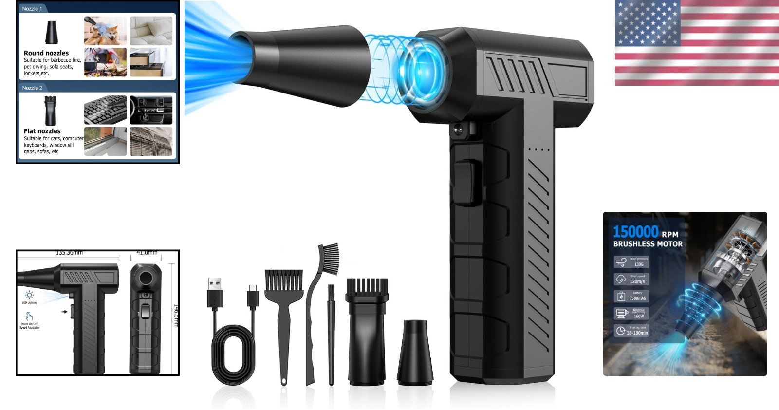 High-Power Handheld Air Duster with HEPA Filter - Eco-Friendly Cleaning Solution