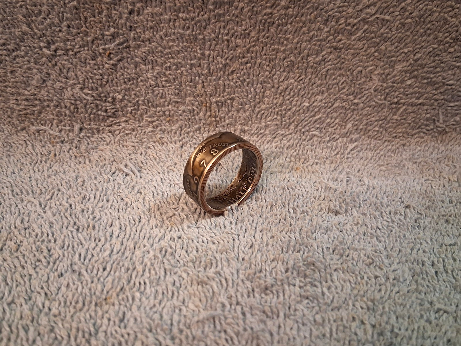 1978 Kennedy Half Dollars  size 12   coin ring  handmade mixed metals (B)