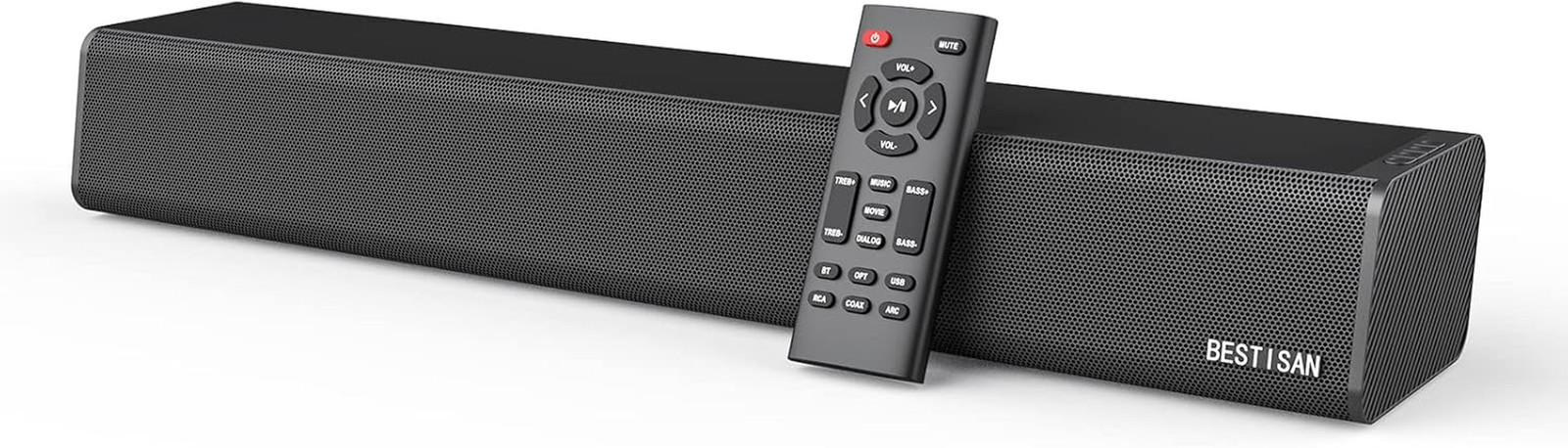 Sound Bar, BESTISAN 50 Watts Soundbar with HDMI, Optical, AUX, Usb,Sub Out and B