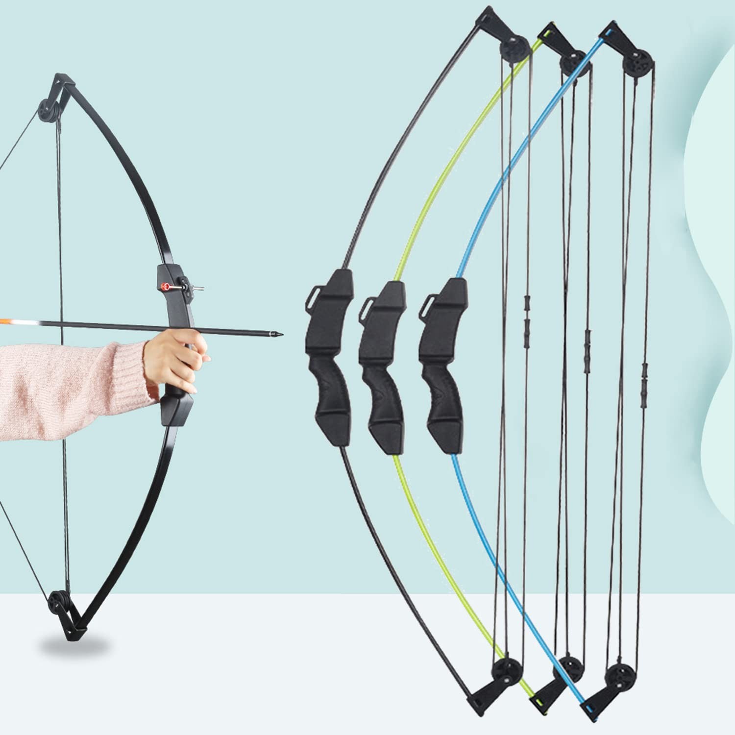 Sopoger Compound Bow And Arrow Set For Beginner Archery Set 15-18 Lb Draw