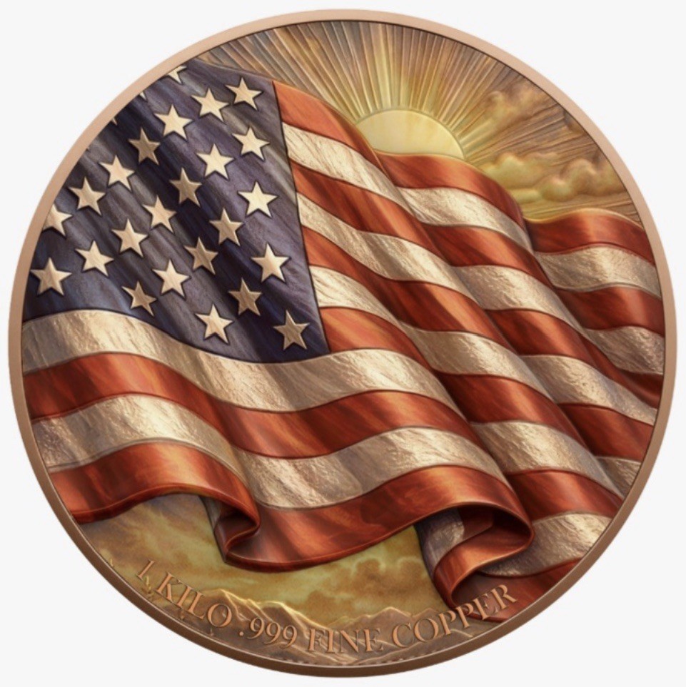 2nd Amendment Eagle Colorized 1 Kilo Copper Medal in Capsule (PRE-ORDER)