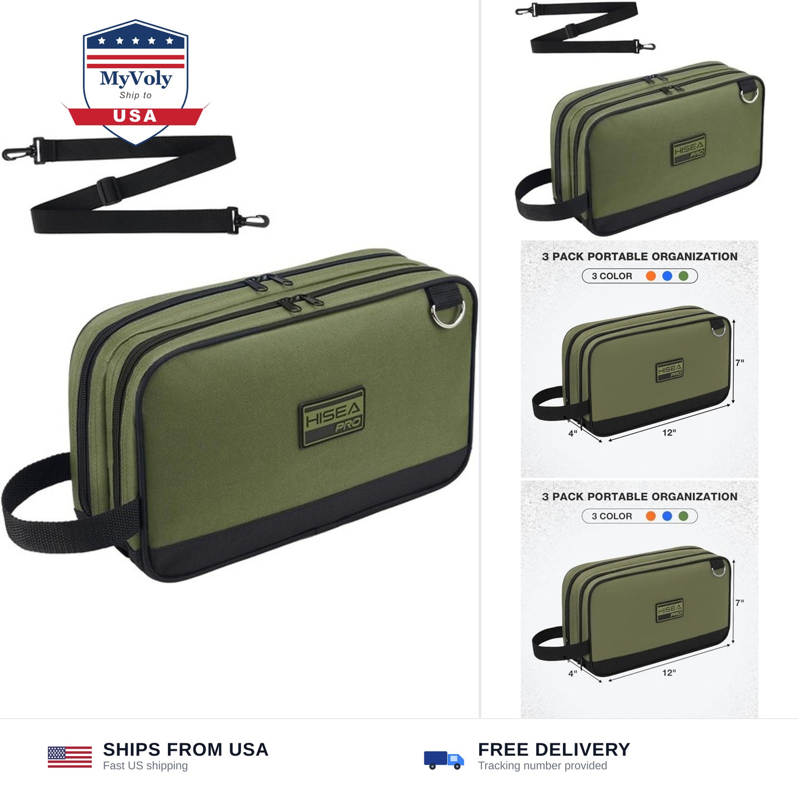 HISEA Small Tool Bag, 12 Inch Tool Pouch with 2 Compartments | with Adjustabl...