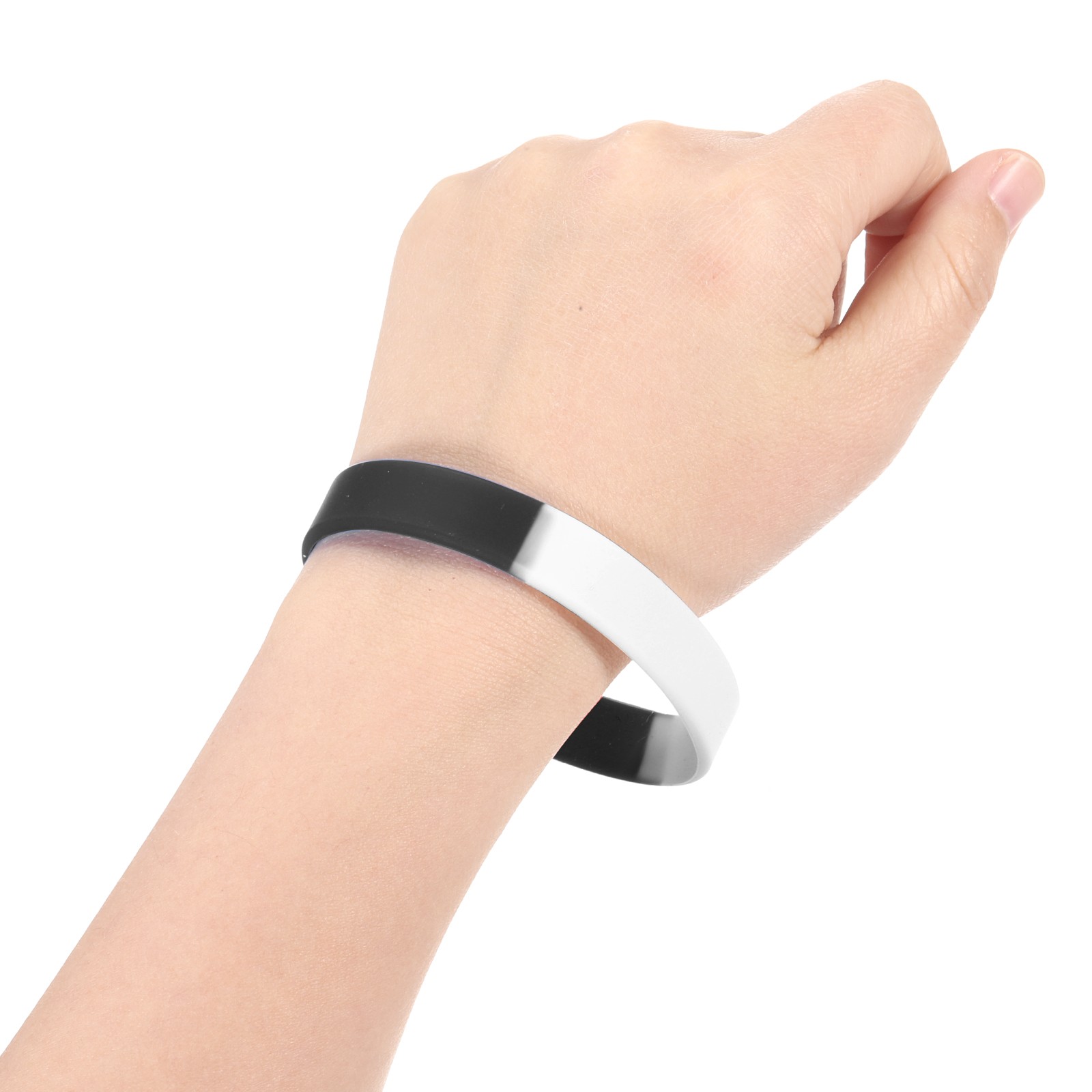 3Pcs Bracelets Wristbands 1/2 Inch Width 8.5" Length Black Segmented