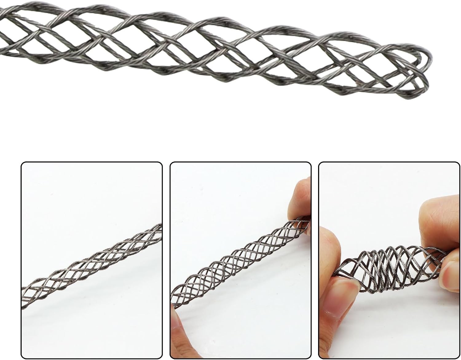 Heavy-Duty Electrical Wire Puller Socks - 4-6mm Durable Mesh Sleeve Design
