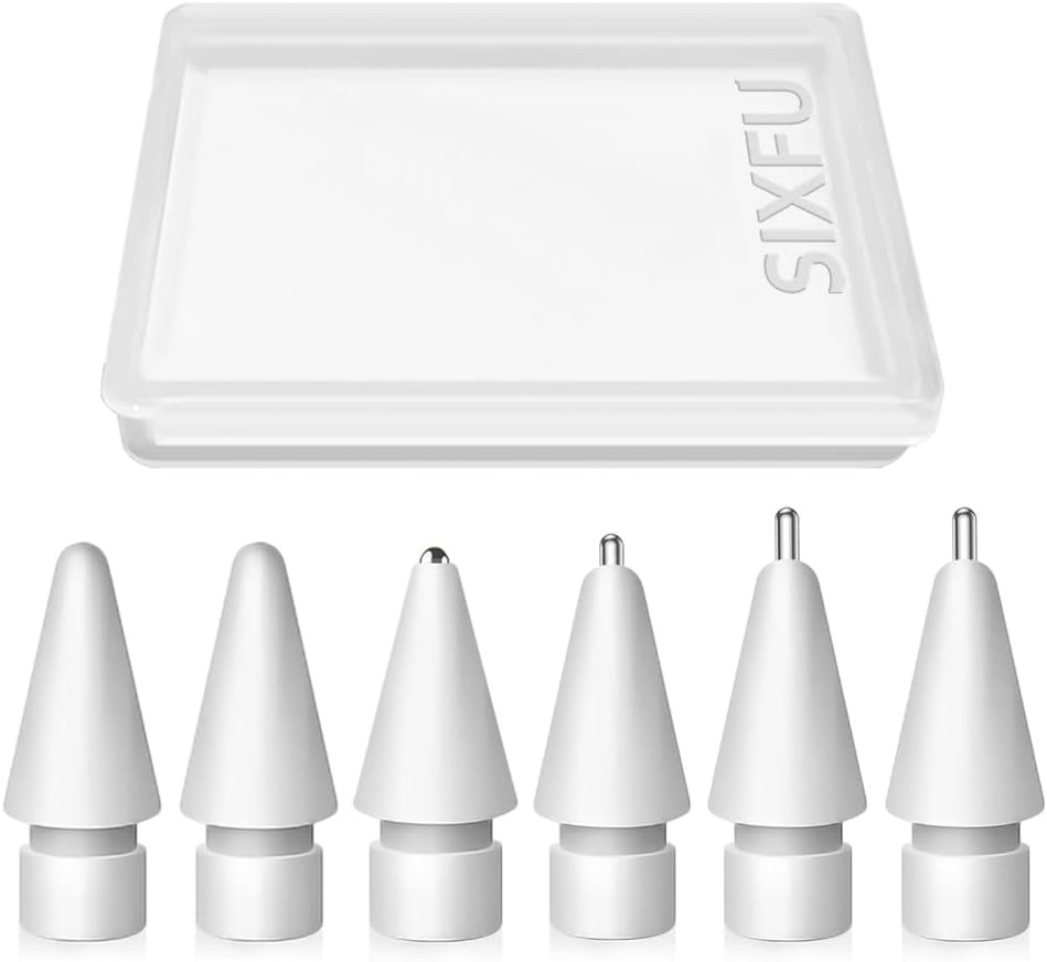 6Pcs Mix Tips for Apple Pencil Pro, 1st & 2nd Gen, USB-C - Upgraded Replacement