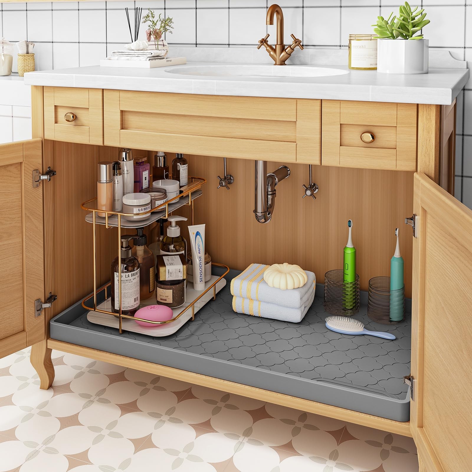 Waterproof Under Sink Mat Cabinet Protector 34x22