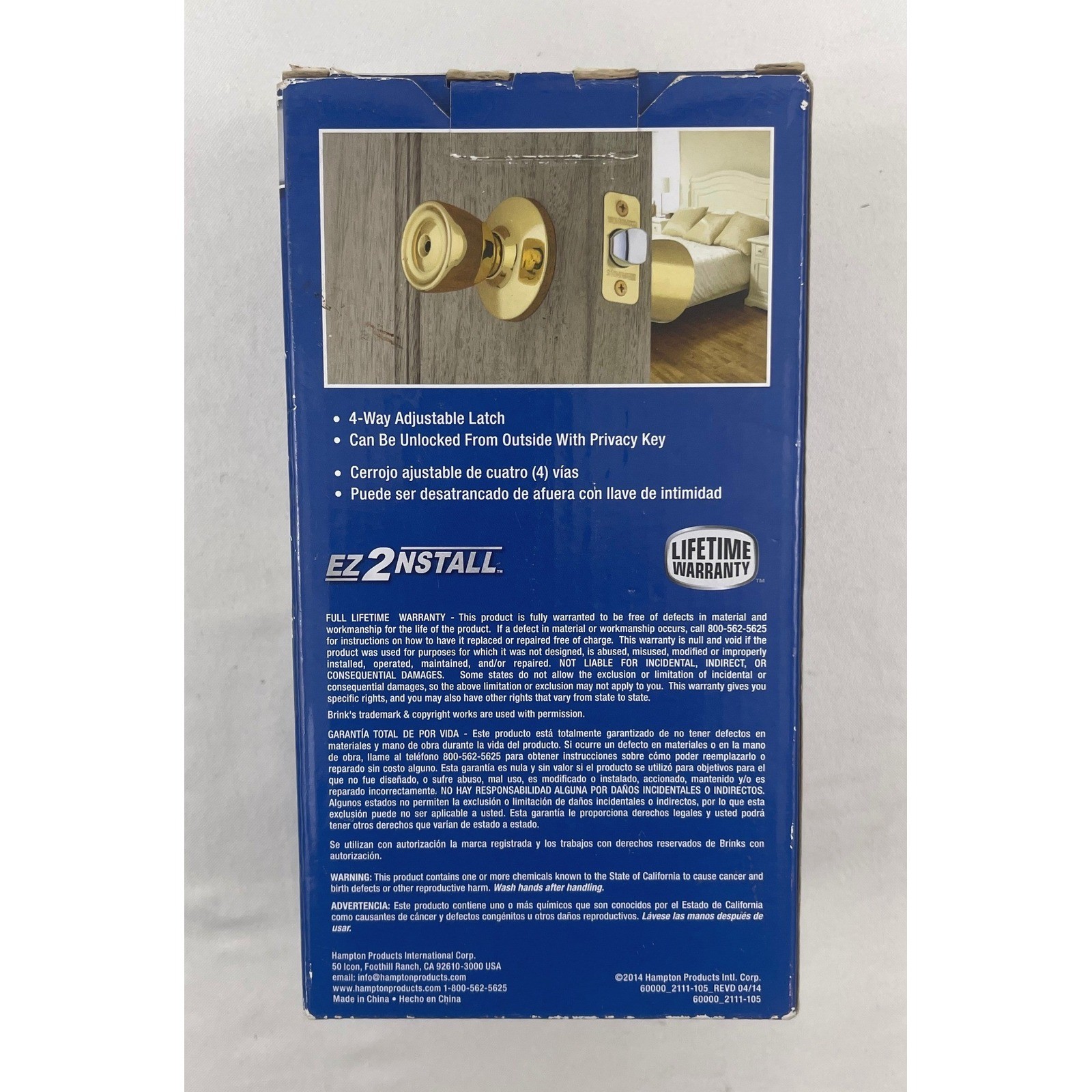 Brinks 2111-105 Interior Locking Bell Knob Polished Brass Heavy Duty Privacy