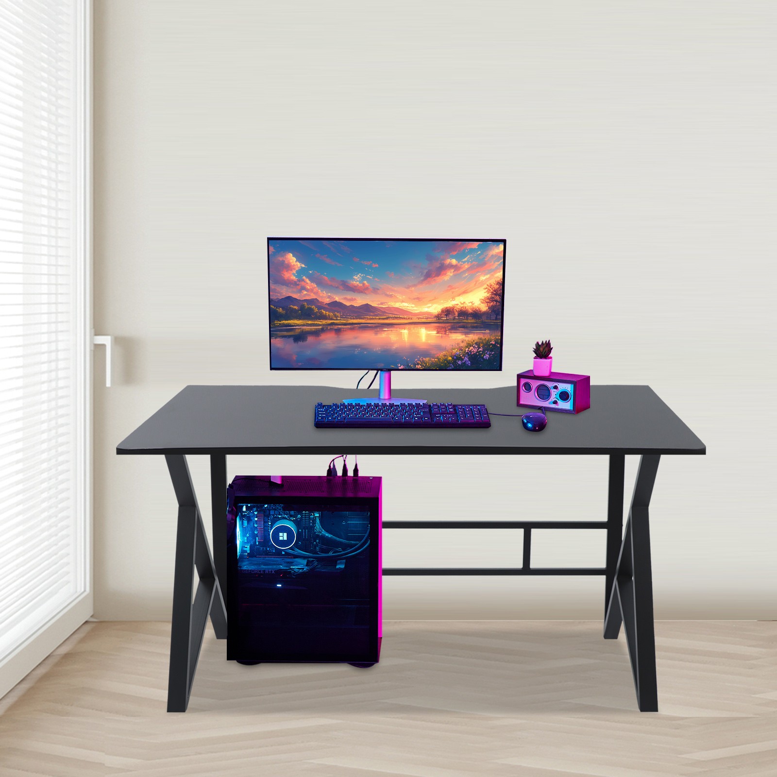 Computer Desk, Home Office Writing Desk, Ergonomic Student Writing Desk Gaming